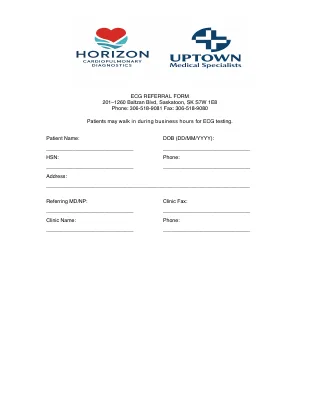 First page of the ECG form